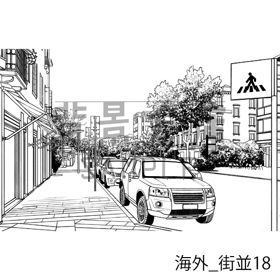 海外の背景集_セット3(街並)_トーン