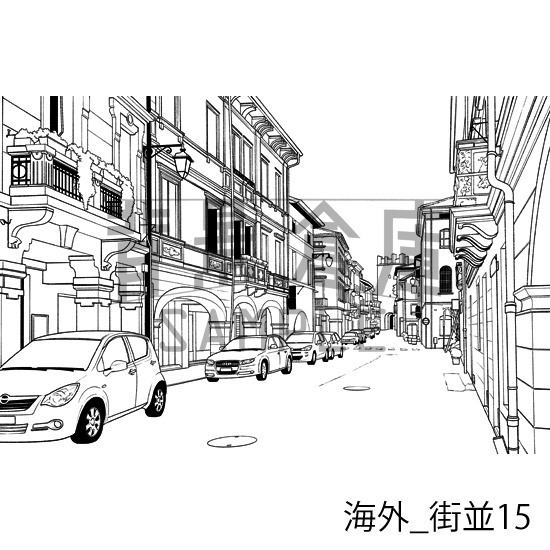 海外の背景集_セット3(街並)_トーン