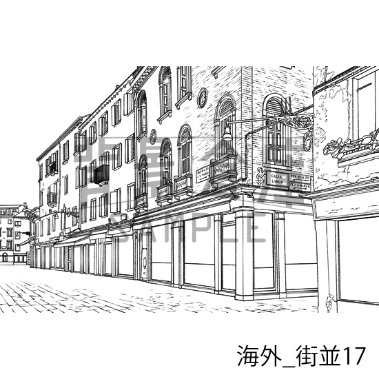 海外の背景集_セット3(街並)_トーン