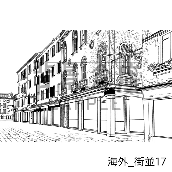 海外の背景集_セット3(街並)_トーン