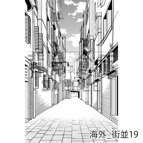 海外の背景集_セット3(街並)_トーン