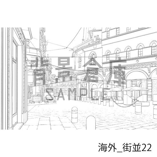 海外の背景集_セット4(街並)_トーン