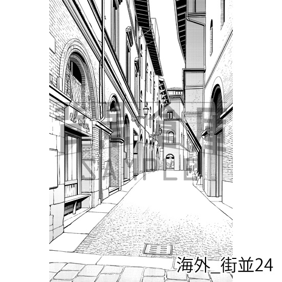 海外の背景集_セット4(街並)_トーン