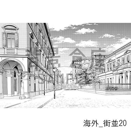 海外の背景集_セット4(街並)_トーン