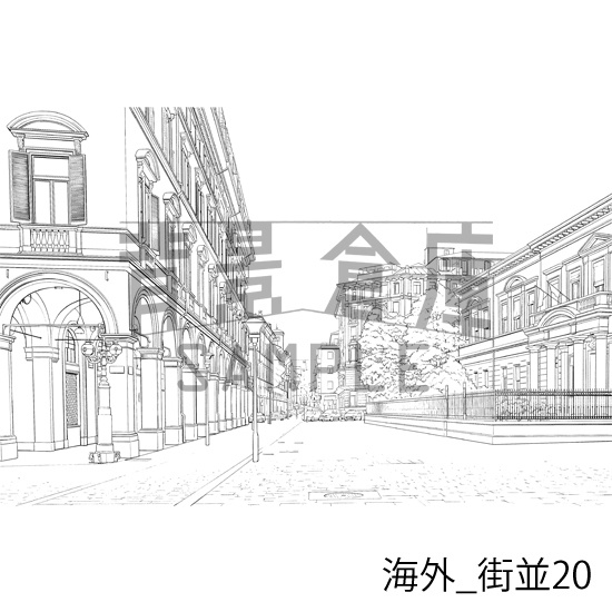 海外の背景集_セット4(街並)_トーン