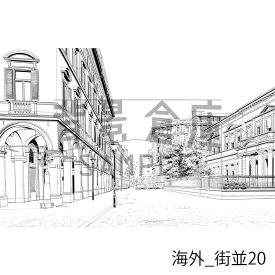 海外の背景集_セット4(街並)_トーン