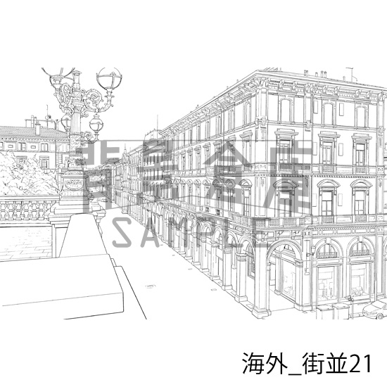 海外の背景集_セット4(街並)_トーン