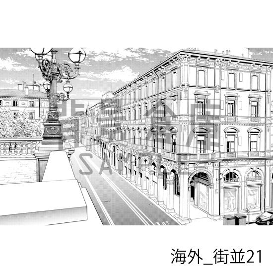 海外の背景集_セット4(街並)_トーン