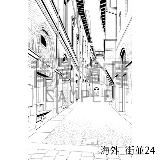 海外の背景集_セット4(街並)_トーン