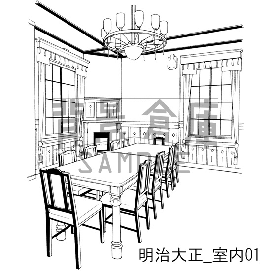 明治大正の背景集_セット3(室内 扉)