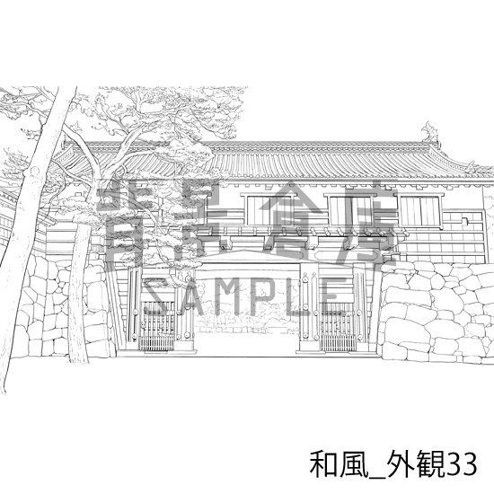 和風の背景集_セット26(外観)_トーン
