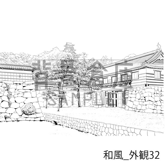 和風の背景集_セット26(外観)_トーン