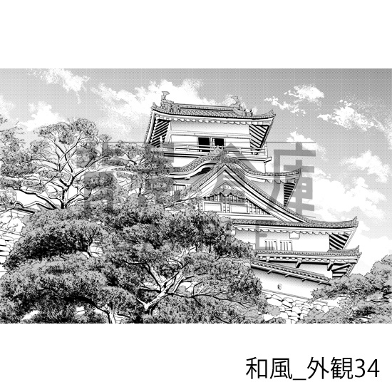 和風の背景集_セット26(外観)_トーン