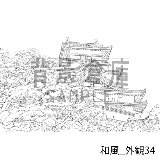 和風の背景集_セット26(外観)_トーン