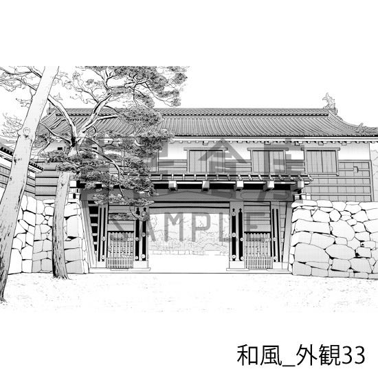 和風の背景集_セット26(外観)_トーン