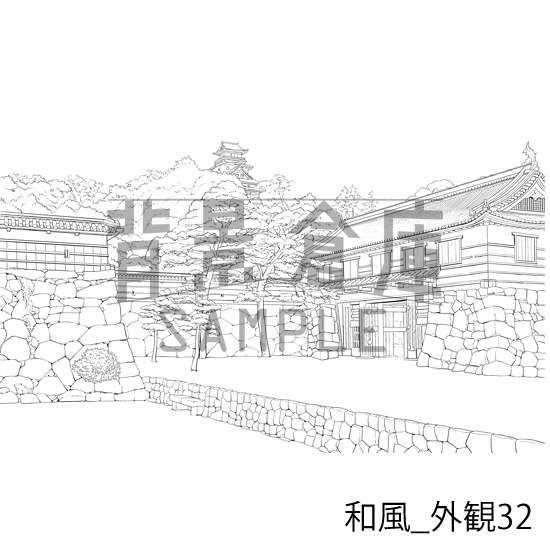 和風の背景集_セット26(外観)_トーン