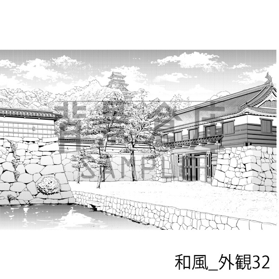 和風の背景集_セット26(外観)_トーン