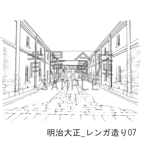 明治大正の背景集_セット4(レンガ造り)