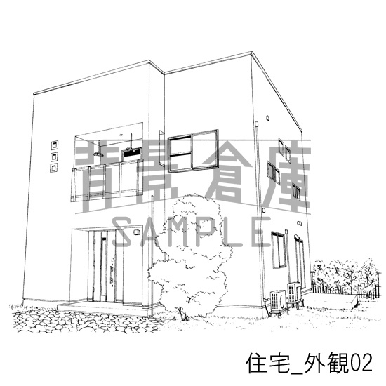 住宅の背景集_セット1(外観)