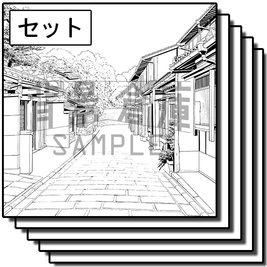 和風の背景集_セット25(街並)
