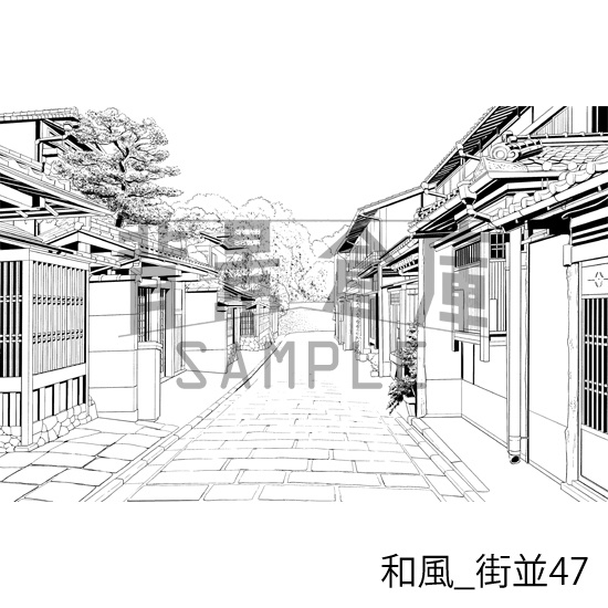 和風の背景集_セット25(街並)