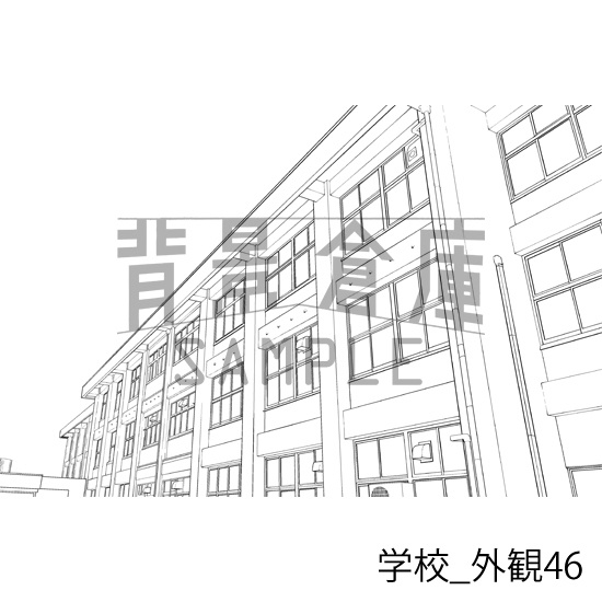 学校の背景集_セット29(外観)