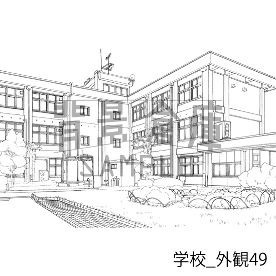 学校_背景素材集30(外観)