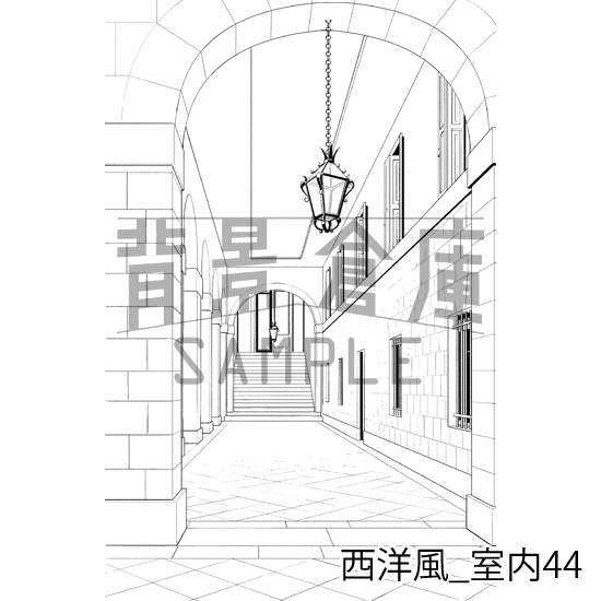 西洋風_背景素材集17(外観 室内)_トーン