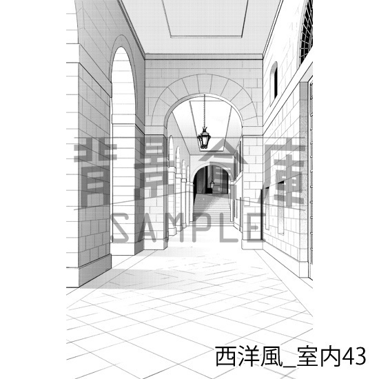 西洋風_背景素材集17(外観 室内)_トーン