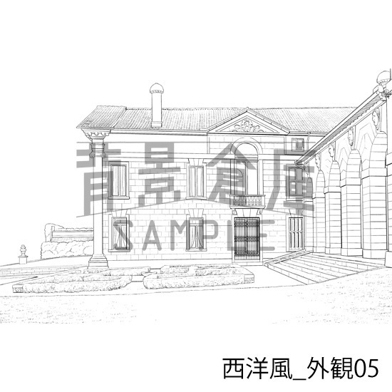 西洋風_背景素材集17(外観 室内)_トーン