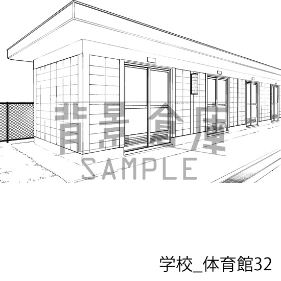学校_背景素材集32(体育館)