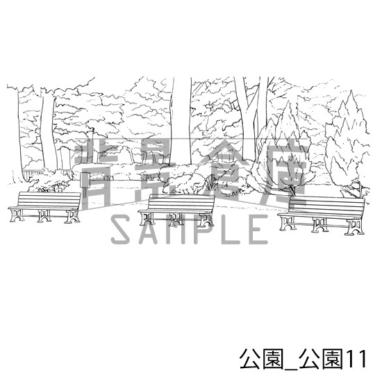 公園_背景素材集2(公園)_トーン