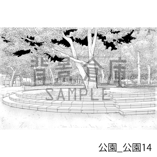 公園_背景素材集2(公園)_トーン