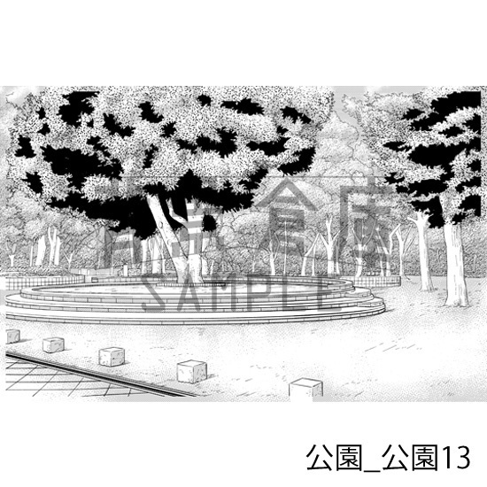 公園_背景素材集2(公園)_トーン