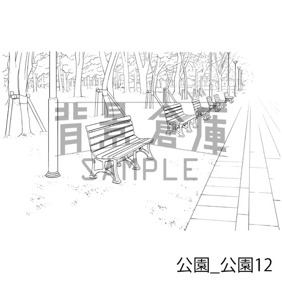 公園_背景素材集2(公園)_トーン