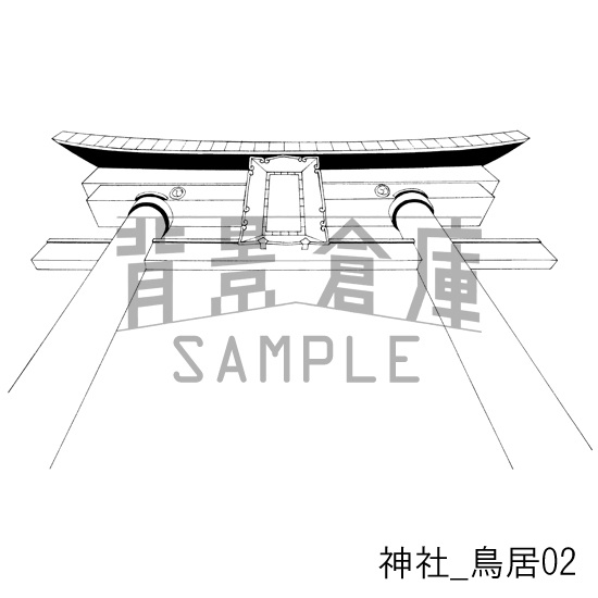 神社_背景素材集1(外観・参道)_トーン