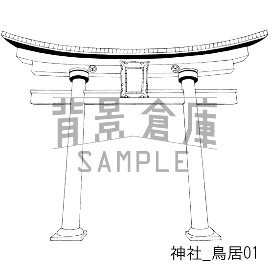 神社_背景素材集1(外観・参道)_トーン