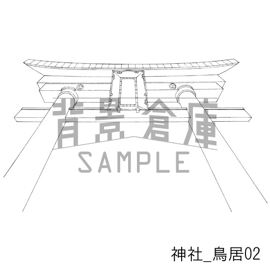 神社_背景素材集1(外観・参道)_トーン