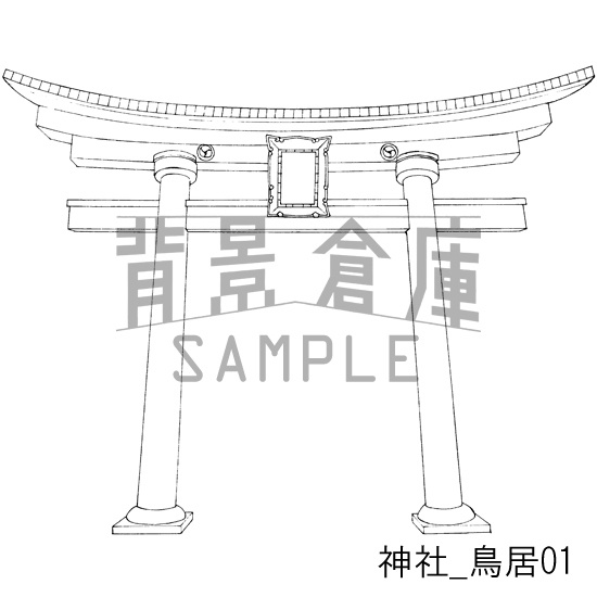 神社_背景素材集1(外観・参道)_トーン