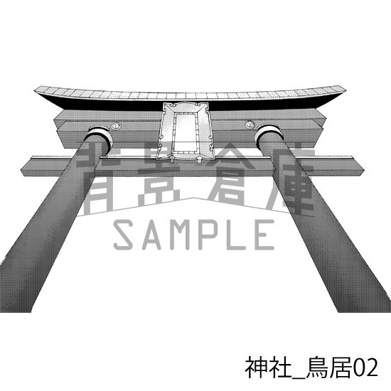 神社_背景素材集1(外観・参道)_トーン