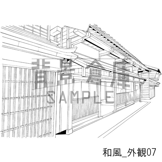 和風の背景集_セット5(街並 外観 玄関)