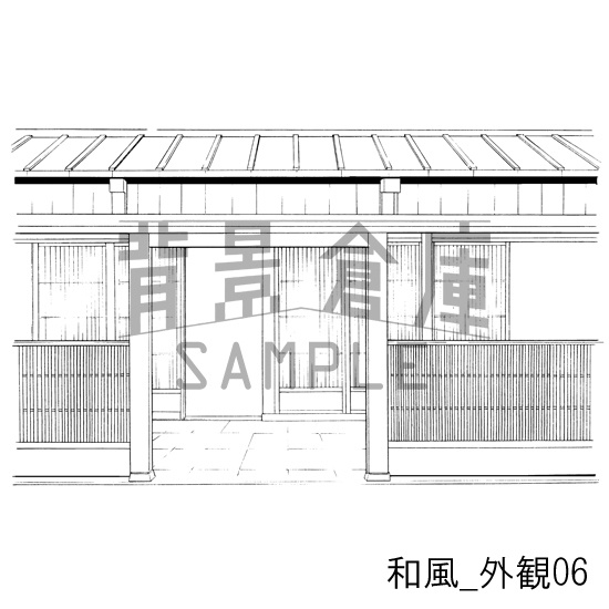 和風の背景集_セット5(街並 外観 玄関)