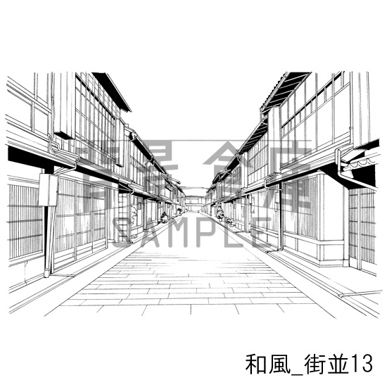 和風の背景集_セット5(街並 外観 玄関)