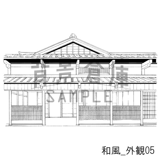 和風の背景集_セット5(街並 外観 玄関)