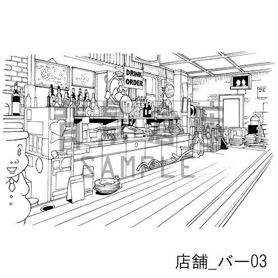 店舗_背景素材集1(バー)_トーン