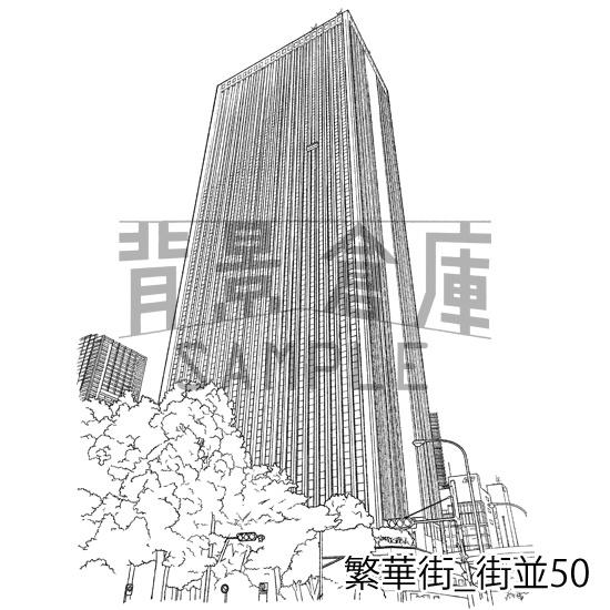 繁華街_背景素材集9(街並)_トーン