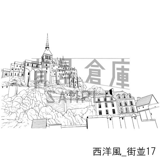 西洋風_背景素材集12(街並)_トーン