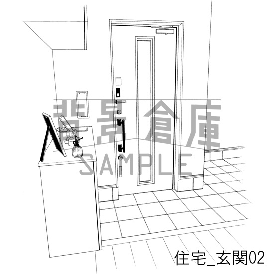 住宅の背景集_セット2(外観 玄関)