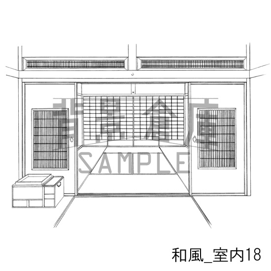 和風の背景集_セット7(室内 塀 垣根)