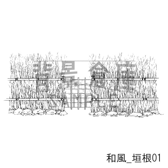 和風の背景集_セット7(室内 塀 垣根)